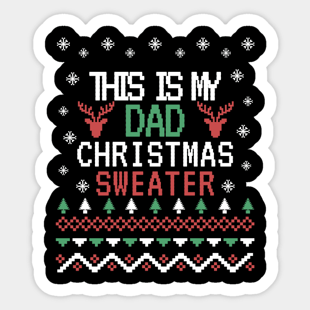 this is my dad christmas sweater, ugly christmas sweater Sticker by the christmas shop